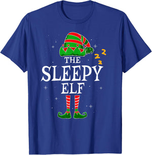 The Sleepy Elf Group Matching Family Christmas Holiday Funny T-Shirt - T-Shirt | Royal
