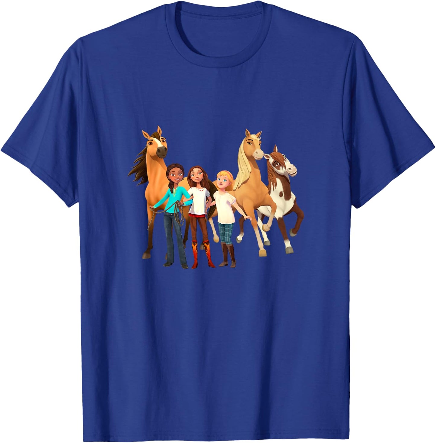 Kids DreamWorks Spirit Riding Free - All Character Kids T-Shirt - T-Shirt | Royal