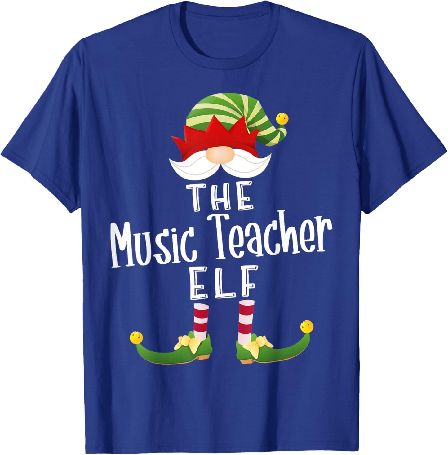 Music Teacher Elf Group Christmas Funny Pajama Party T-Shirt - T-Shirt | Royal