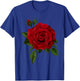 Single Red Roses Flower of Cute Red Roses Flower Gardening T-Shirt - T-Shirt | Royal