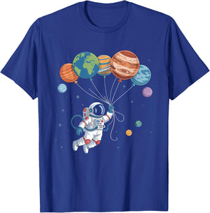 Planet Astronaut Space Science Moon Design T-Shirt - T-Shirt | Royal