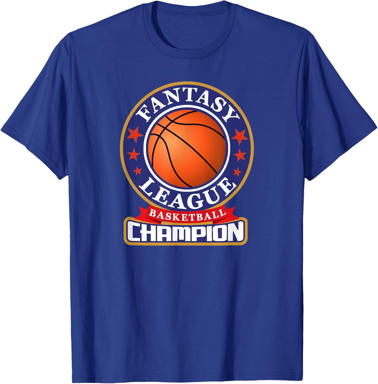 Fantasy Basketball League Champion Victory Trophy T-Shirt - T-Shirt | Royal