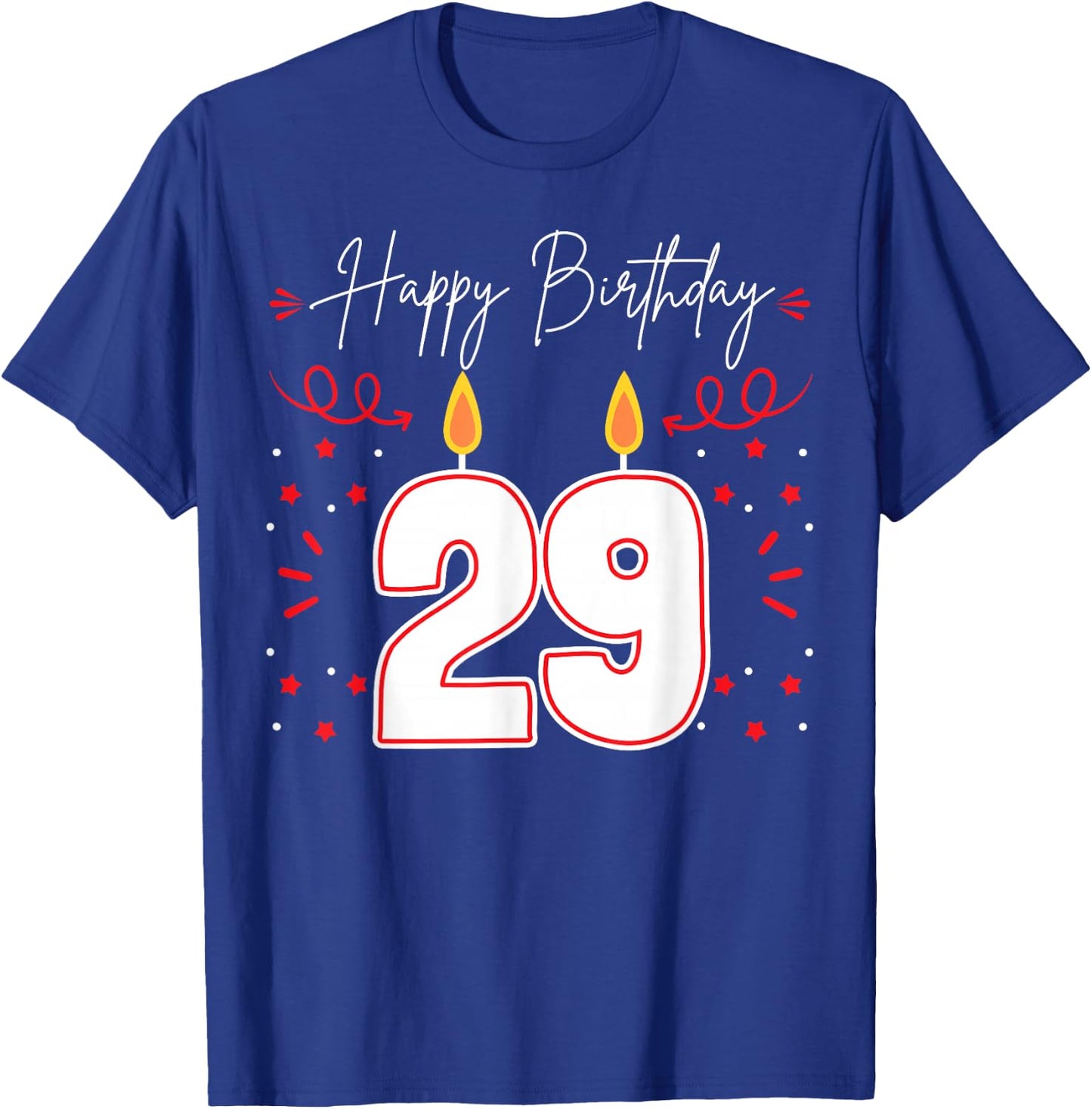 Candle 29 Birthday Party Decoration Wishes Candlelight Cake T-Shirt - T-Shirt | Royal