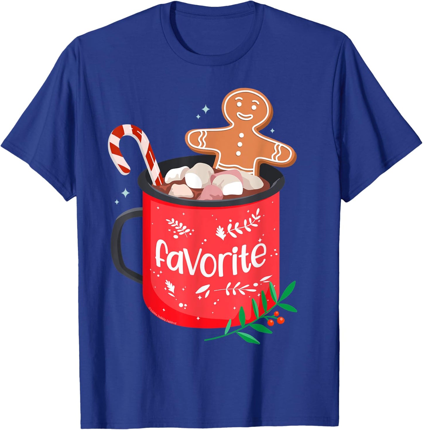 Christmas Matching Family Cocoa Mug with Candy Cane FAVORITE T-Shirt - T-Shirt | Royal
