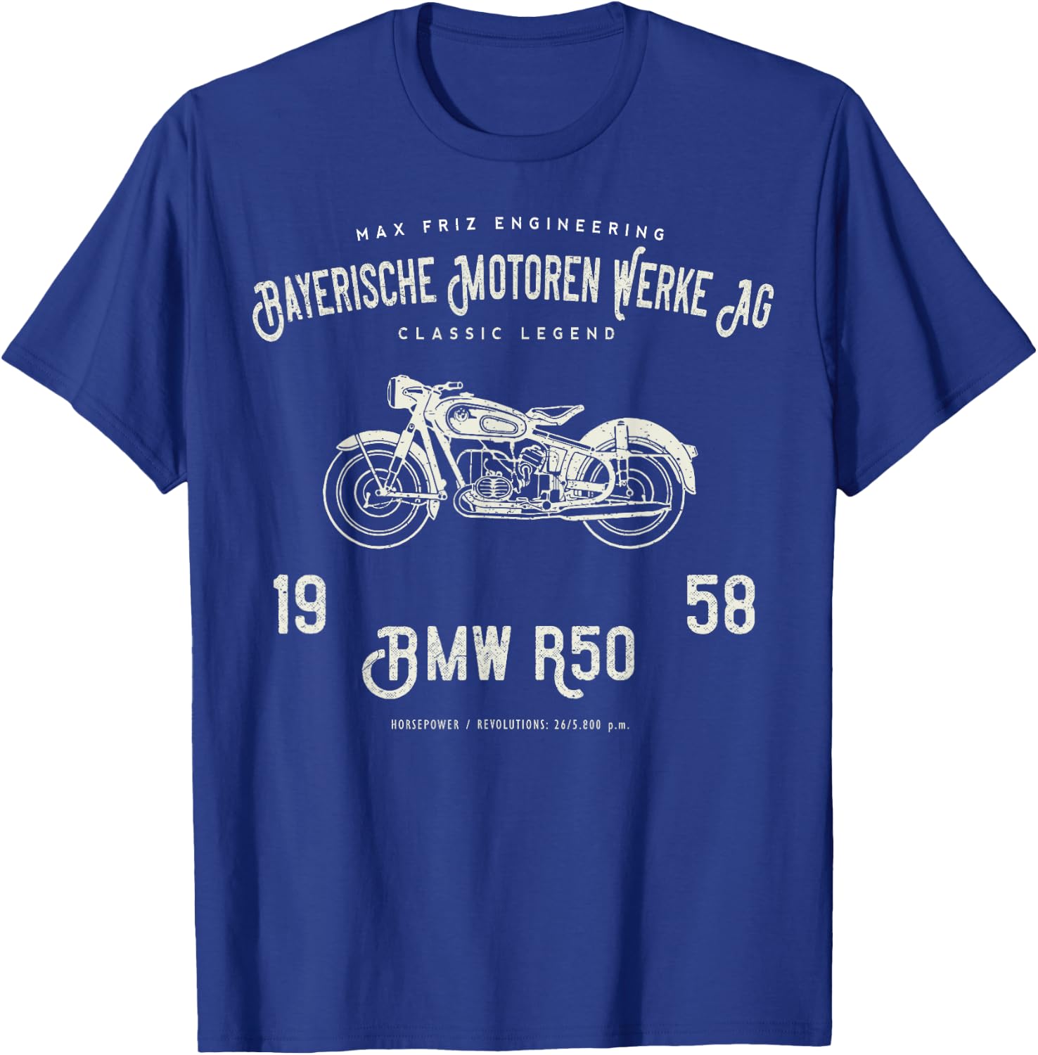 Bayerische Motoren T Shirt, Original Vintage Design T-Shirt - T-Shirt | Royal