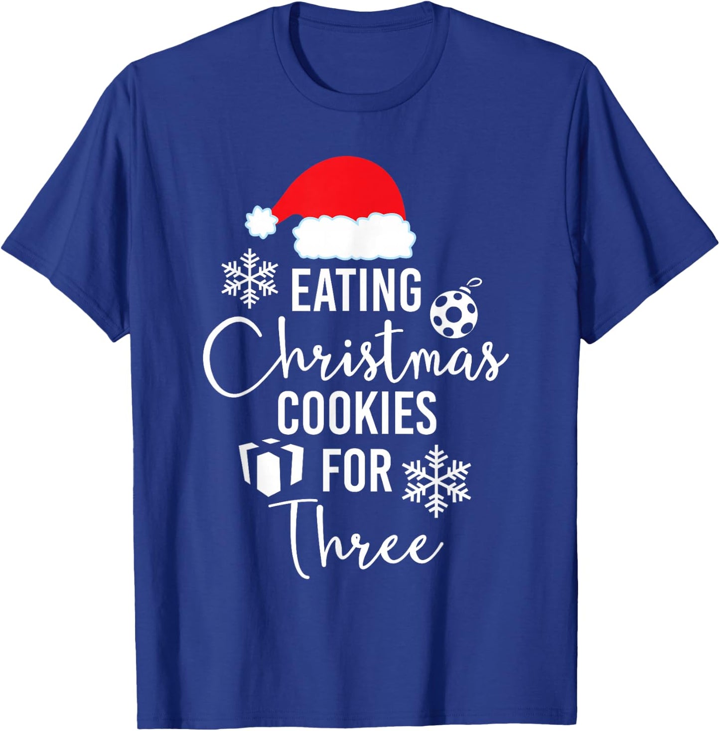 Eating Christmas Cookies For Three Shirt Pregnancy Twins T-Shirt - T-Shirt | Royal