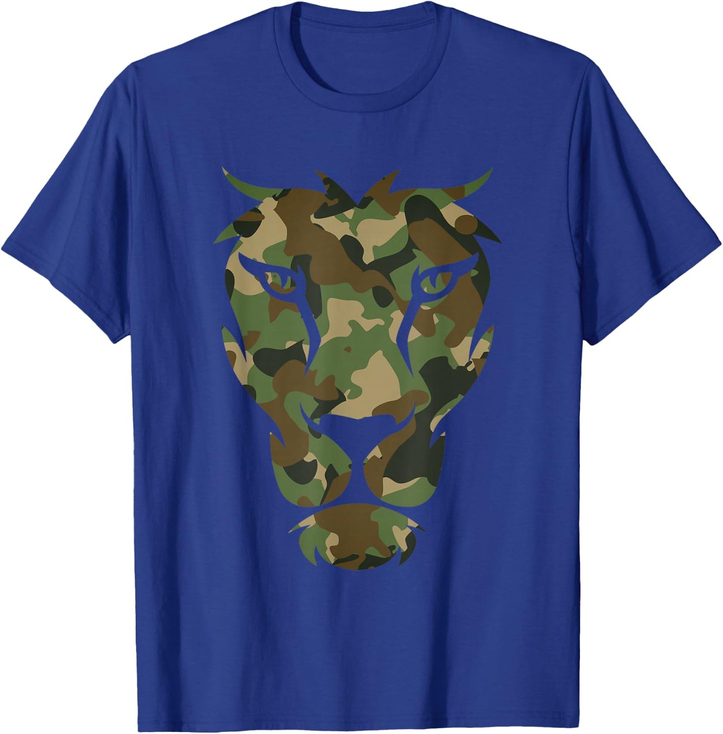 Camouflage Lion - Hunter Camouflage Hunting T-Shirt - T-Shirt | Royal