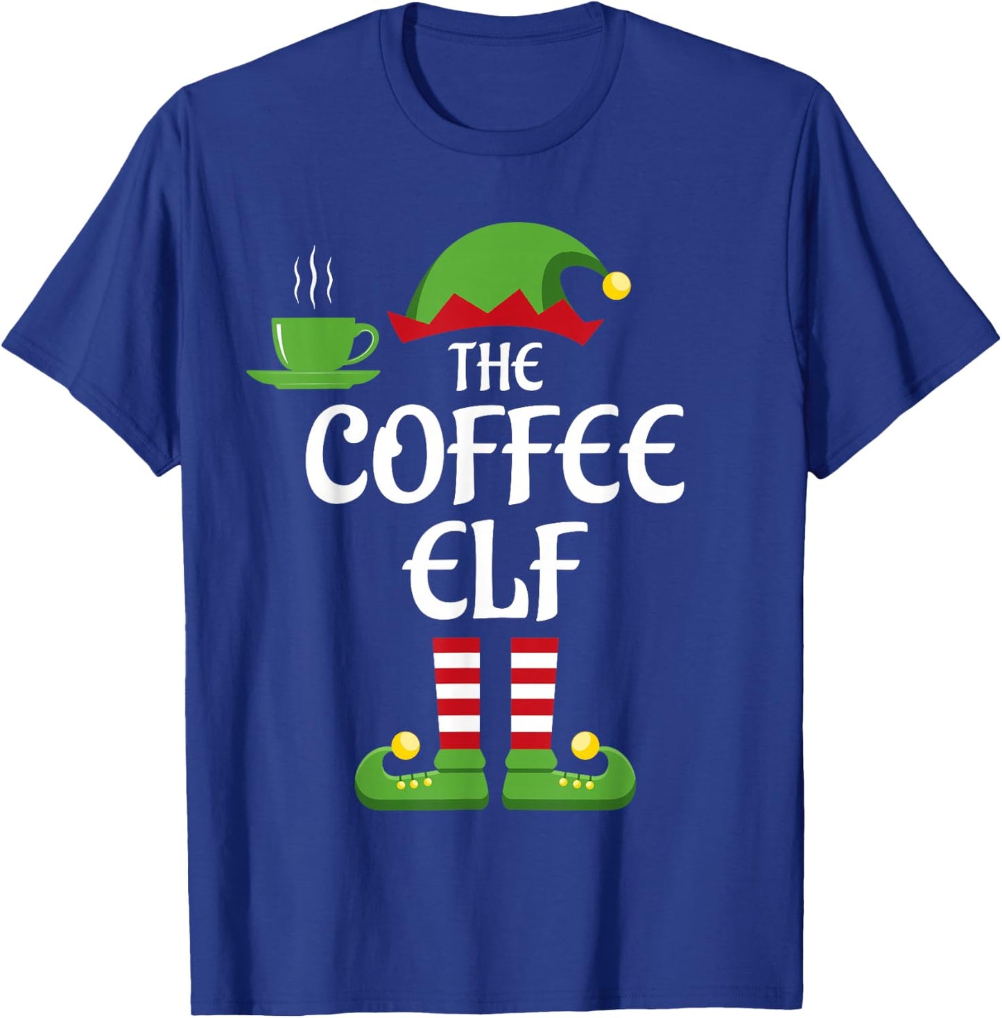 Coffee Elf Family Matching Group Christmas T-Shirt - T-Shirt | Royal
