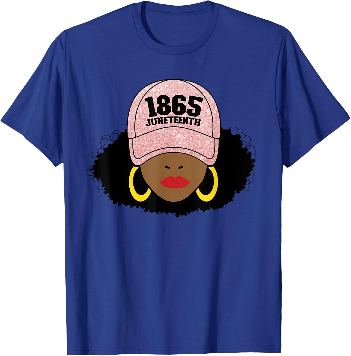 Juneteenth 1865 Black Freedom Afro Pink Women's Juneteenth T-Shirt - T-Shirt | Royal