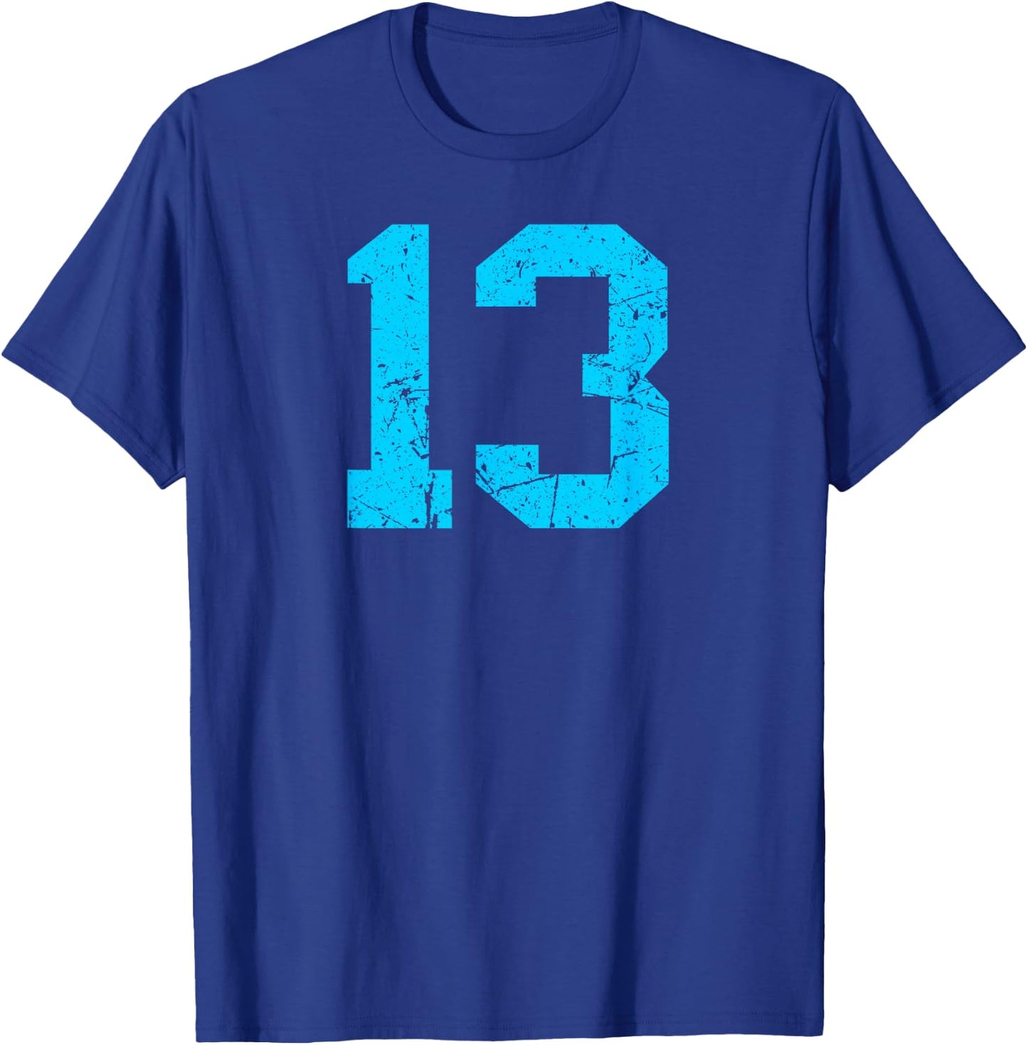 Number #13 Sport Blue Vintage Number T-Shirt - T-Shirt | Royal