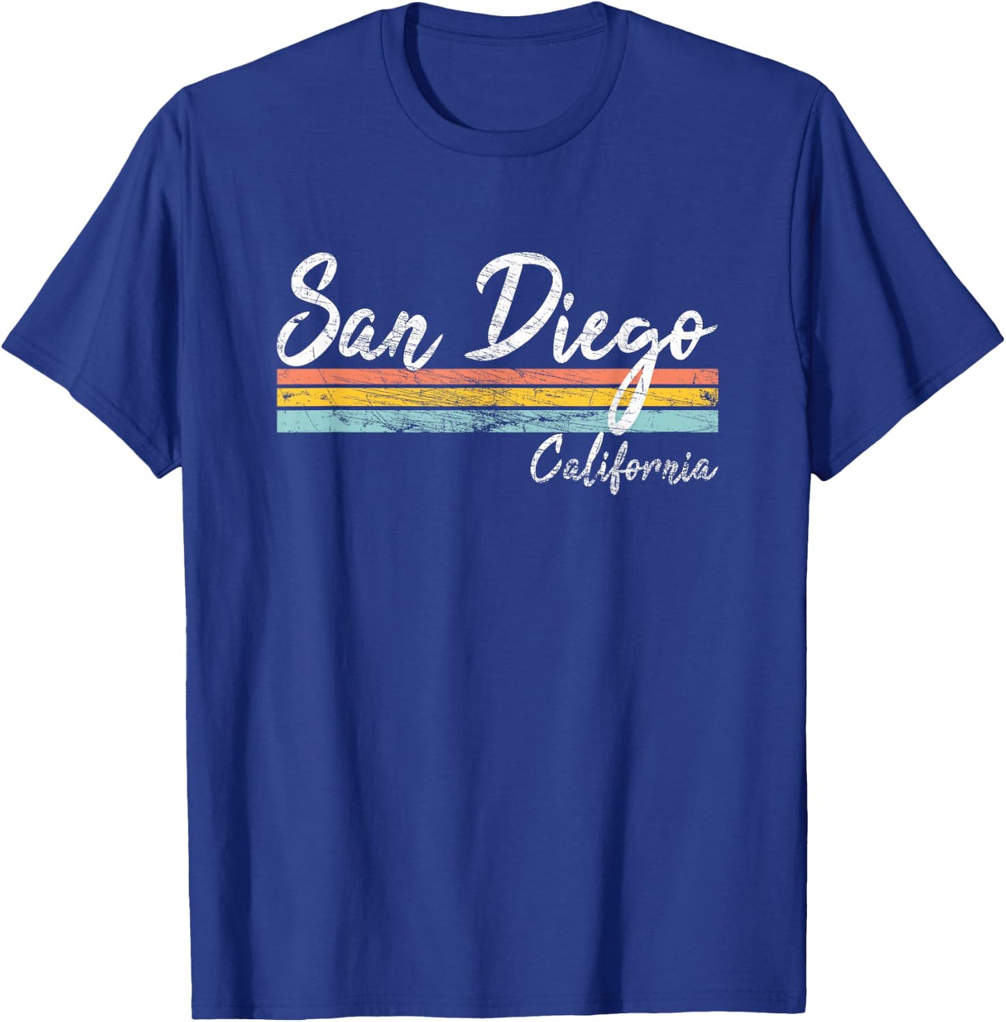 San Diego - California - Vintage Distressed Design - Classic T-Shirt - T-Shirt | Royal