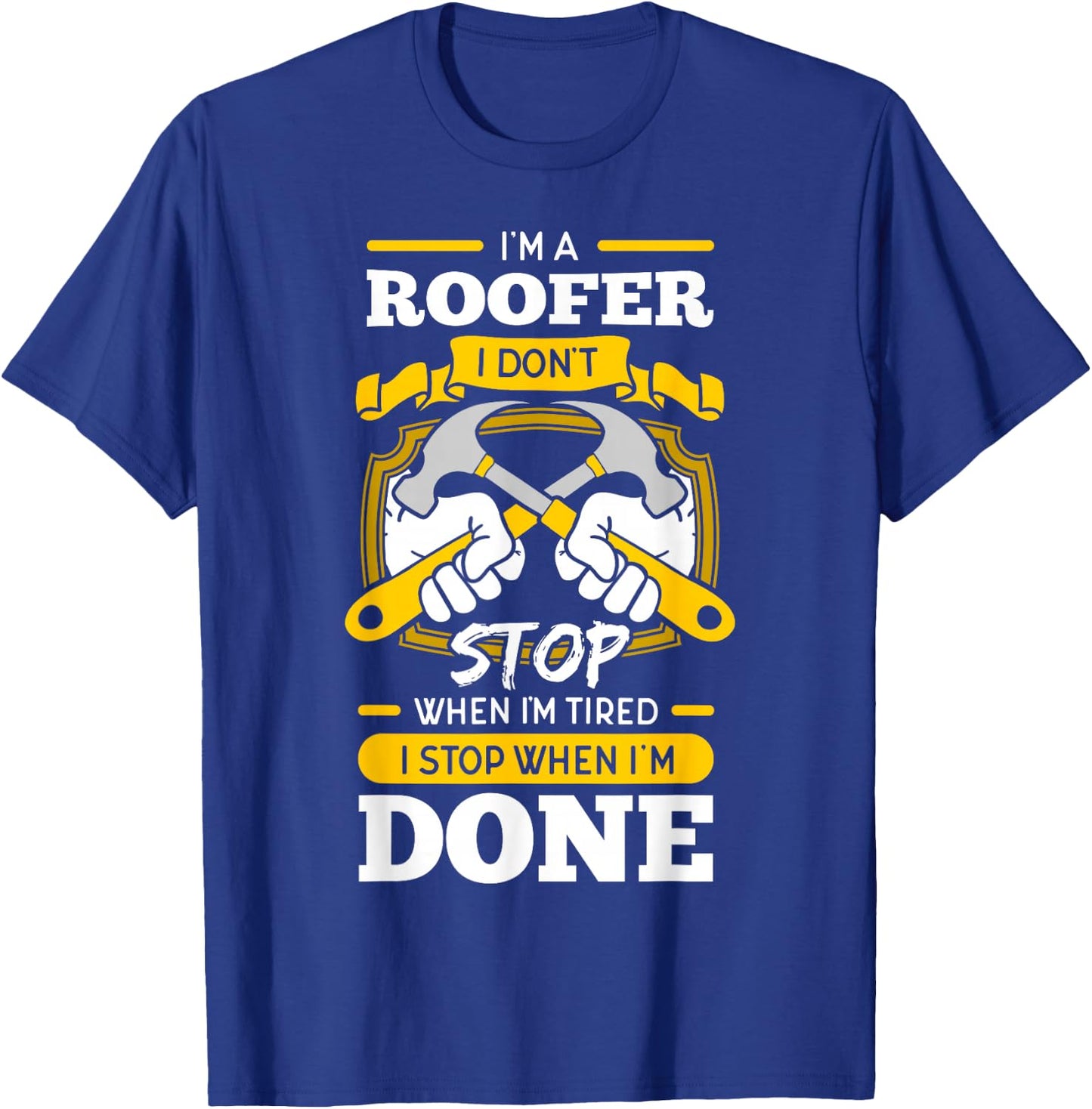 Roofer Roof Mechanic Construction Contractor Tradesperson T-Shirt - T-Shirt | Royal