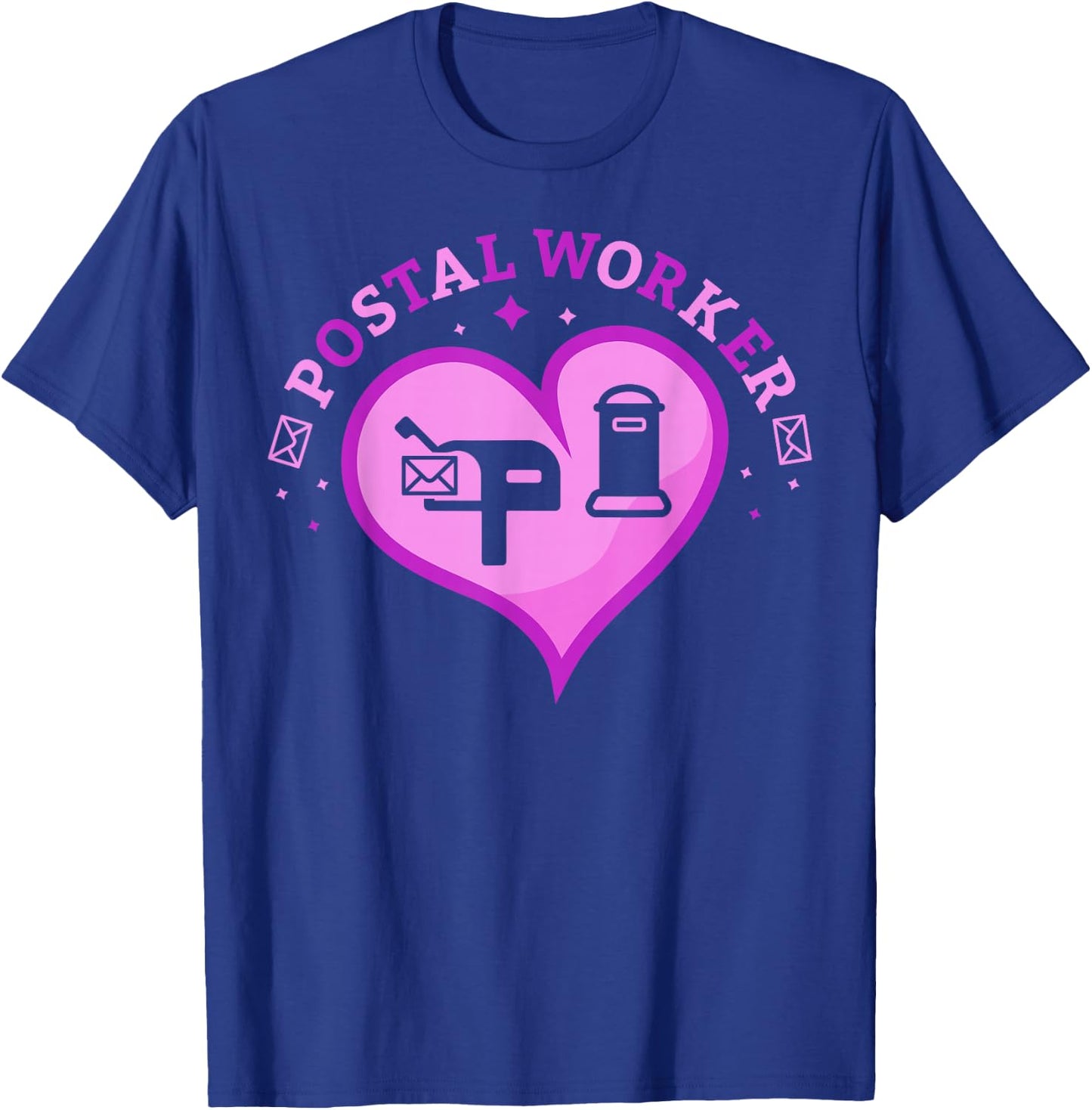 Cute Heart Shaped Postal Worker for Rural Occasions T-Shirt - T-Shirt | Royal