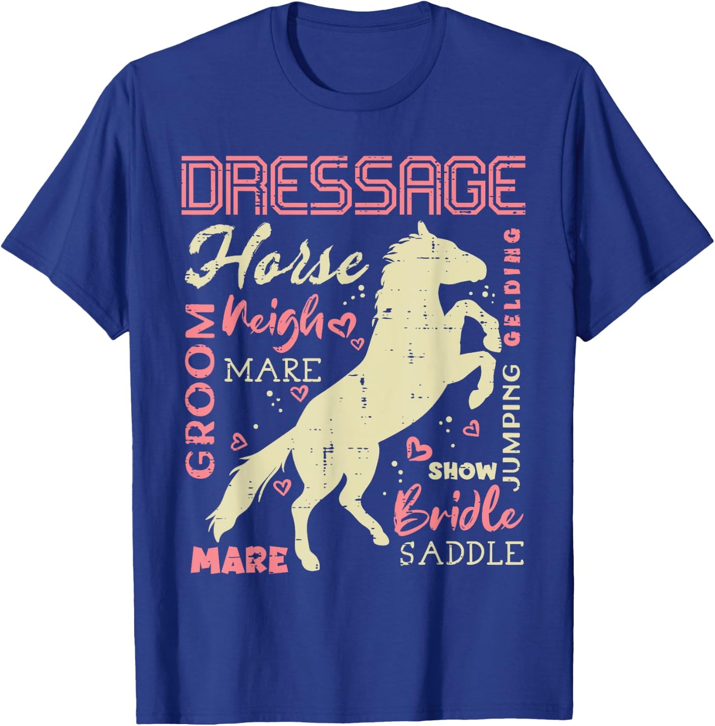 Horse Words Dressage Riding Rider Equestrian Men Women Kids T-Shirt - T-Shirt | Royal