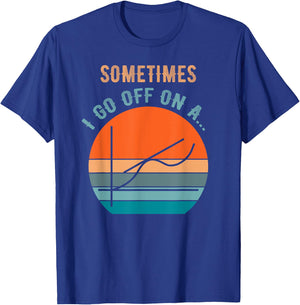 Sometimes I Go Off on a Tangent Funny Math Teacher Kids Pun T-Shirt - T-Shirt | Royal