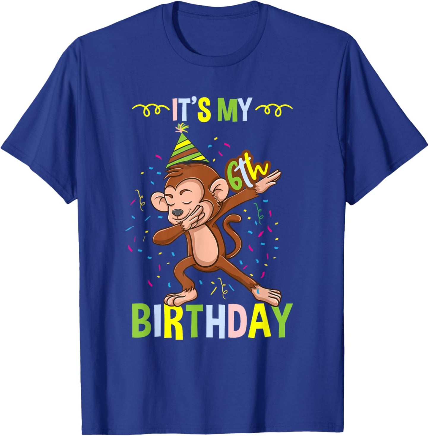 Its My 6th Birthday Monkey T-Shirt - T-Shirt | Royal