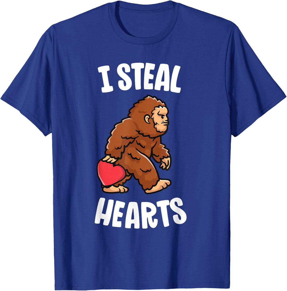 Bigfoot Valentines Day I Steal Hearts Funny Sasquatch Boys T-Shirt - T-Shirt | Royal