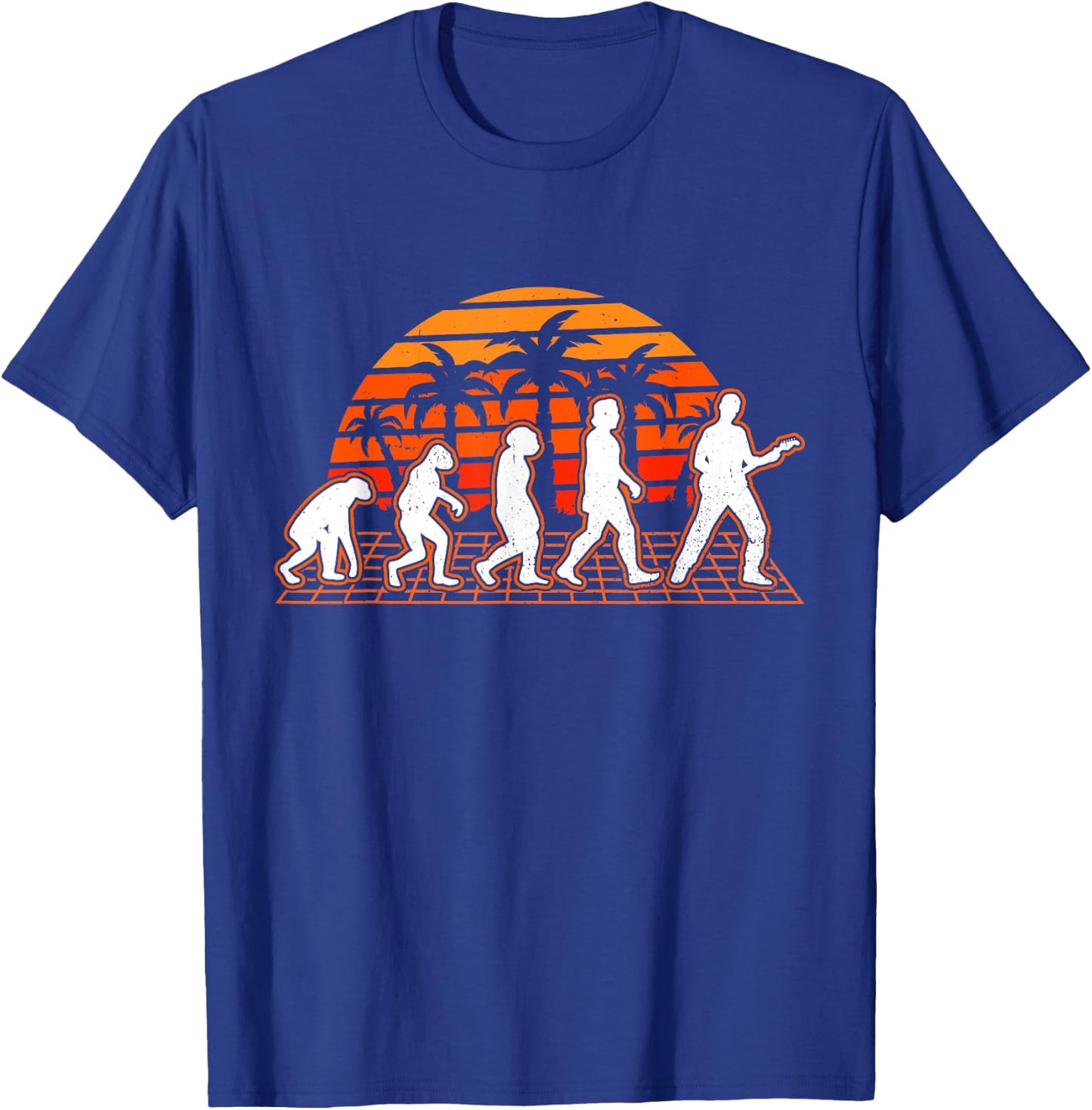 Bass Guitar Evolution Retro Bass Guitar Bass T-Shirt - T-Shirt | Royal