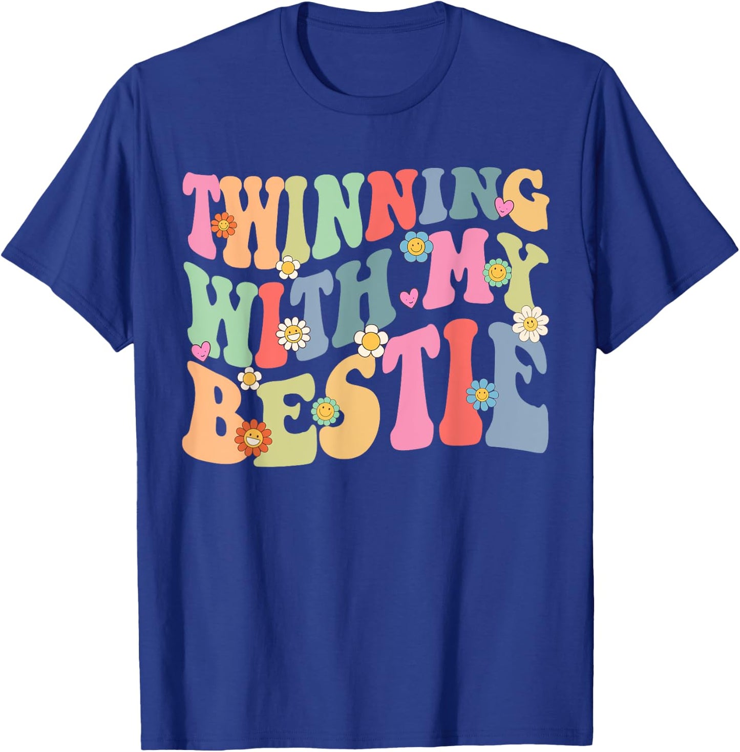 Twinning With My Bestie Spirit Week Twin Day Best Friend 70s T-Shirt - T-Shirt | Royal