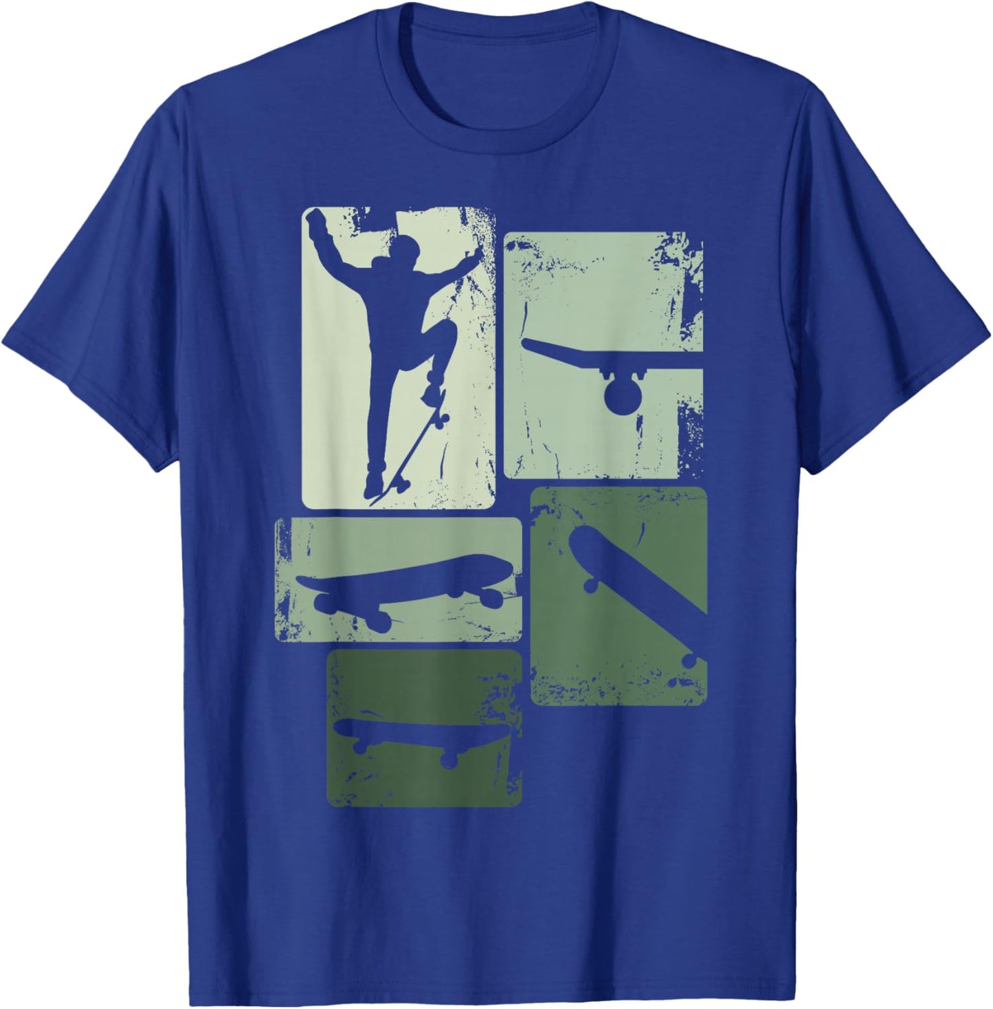 Skater Skateboard Stunt Retro Skater Boys Children T-Shirt - T-Shirt | Royal