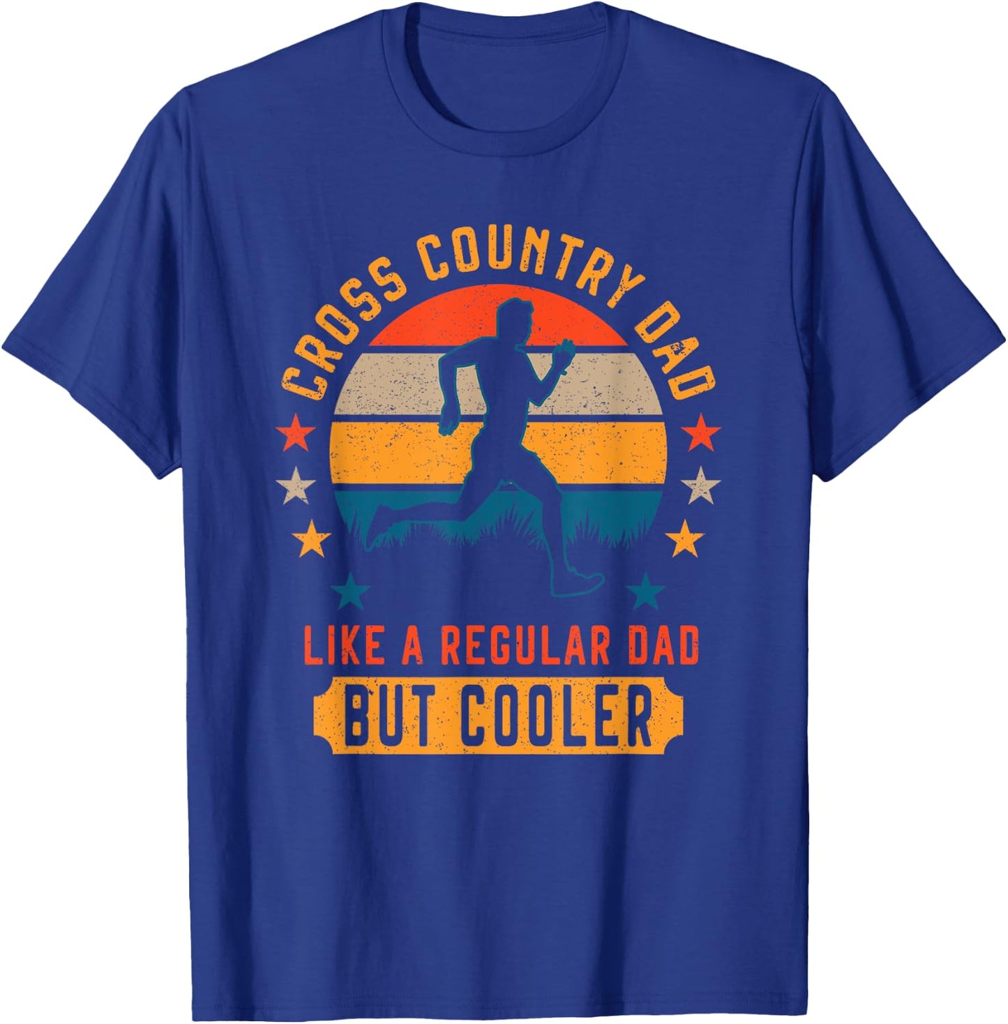 Cross Country Running Dad XC Running and Trail Running T-Shirt - T-Shirt | Royal