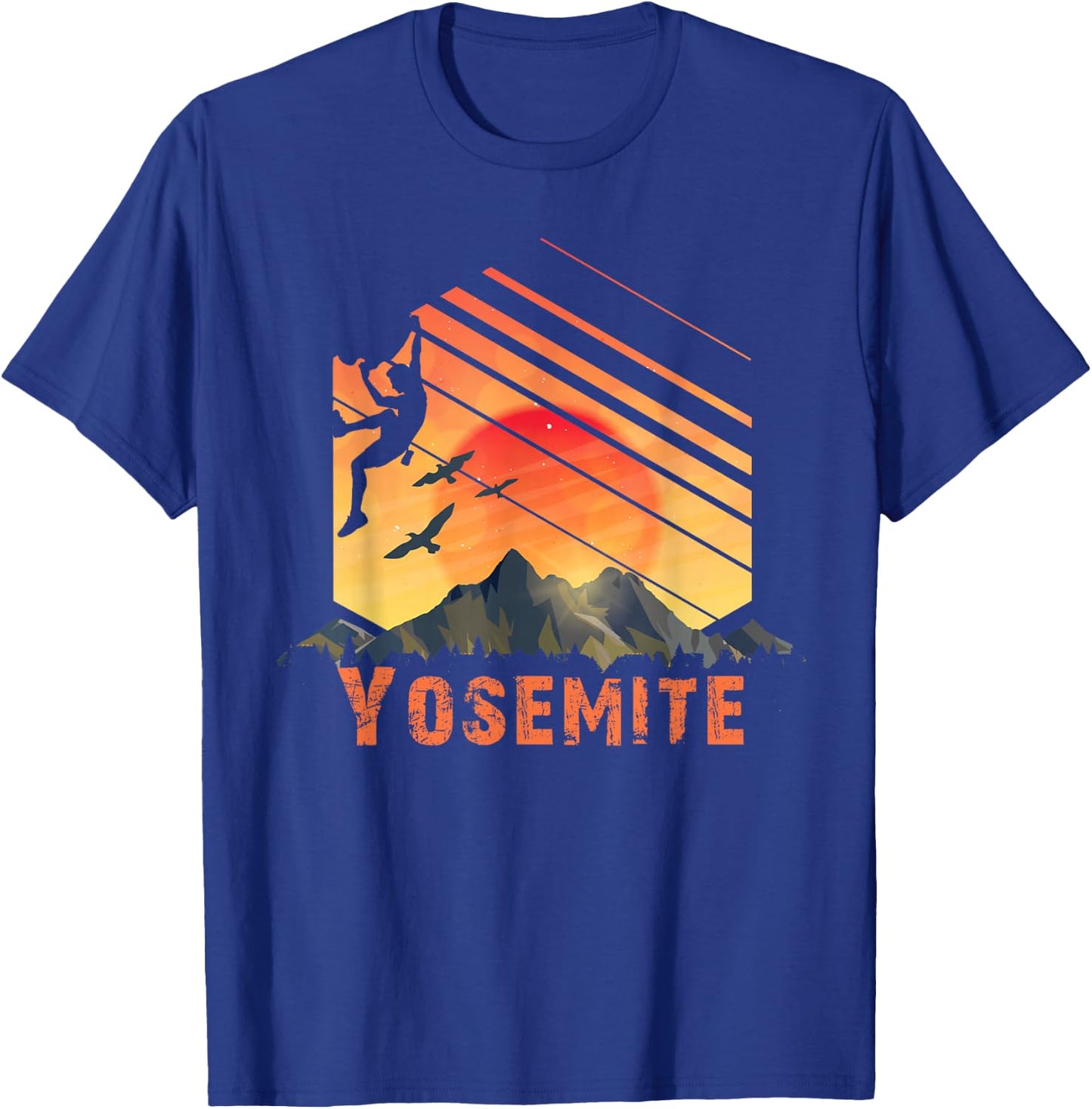Yosemite N.P. Rock Climbing, Bouldering and Hiking T-Shirt - T-Shirt | Royal