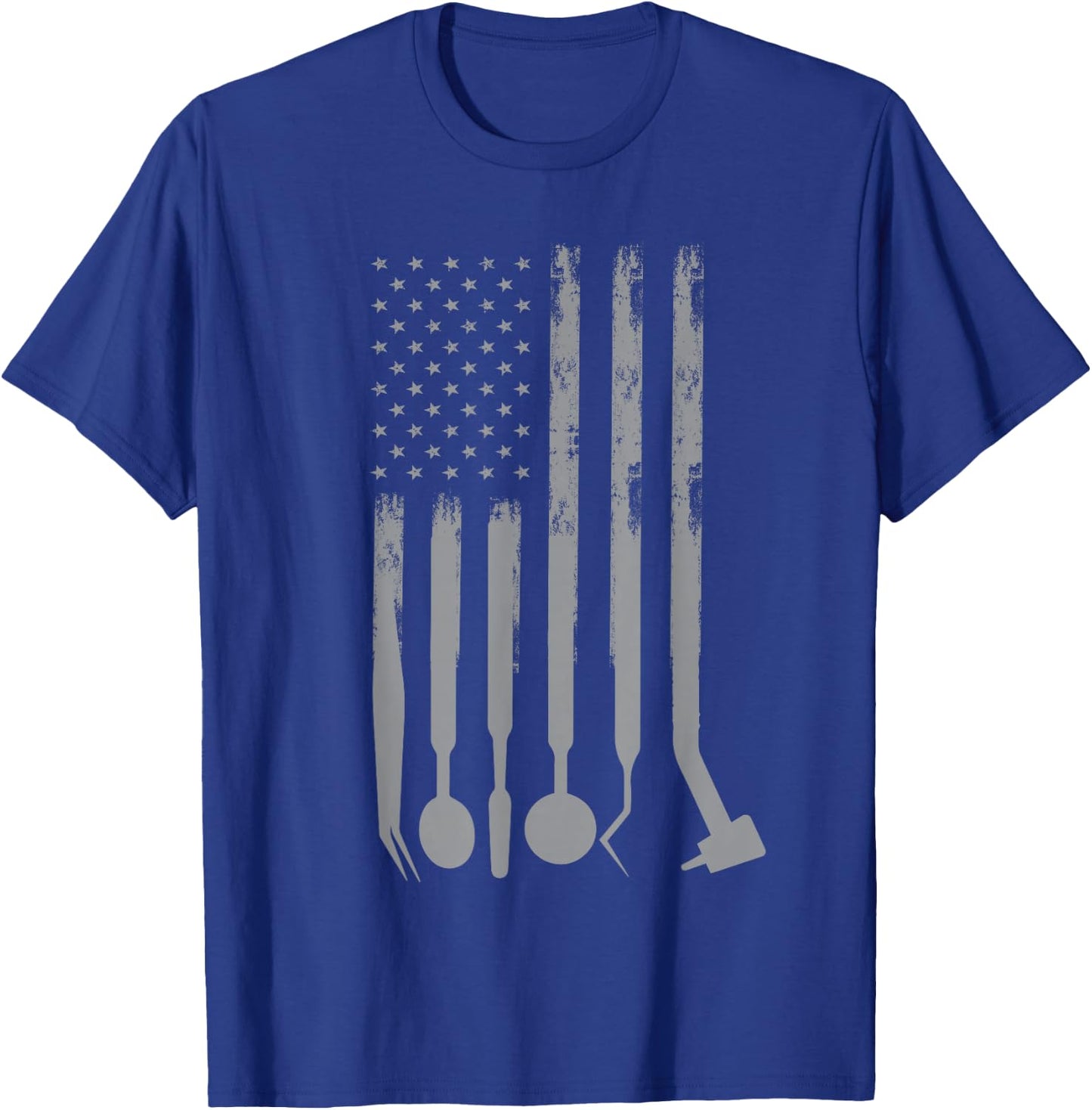 American Dentist Design USA Flag Dental Treatment T-Shirt - T-Shirt | Royal