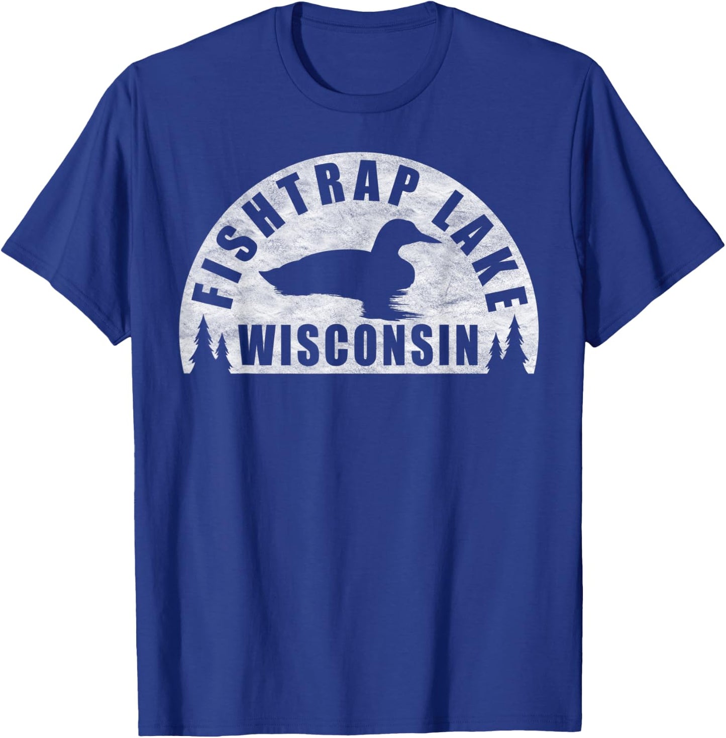 Fishtrap Lake Northern Wisconsin Loon T-Shirt - T-Shirt | Royal