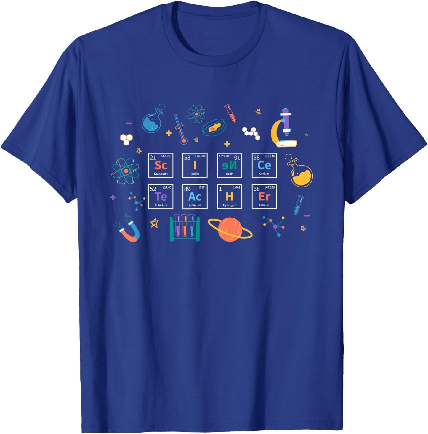 Science Teacher Cute Periodic Table Chemistry Elements T-Shirt - T-Shirt | Royal