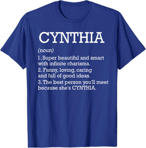 Cynthia Definition Personalized Name Cynthia Funny Birthday T-Shirt - T-Shirt | Royal