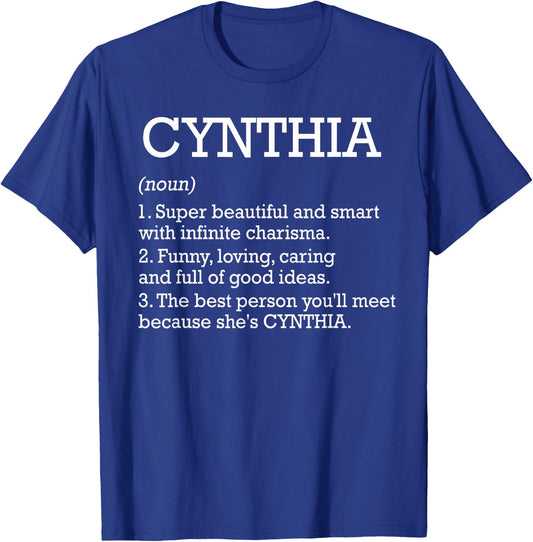 Cynthia Definition Personalized Name Cynthia Funny Birthday T-Shirt - T-Shirt | Royal