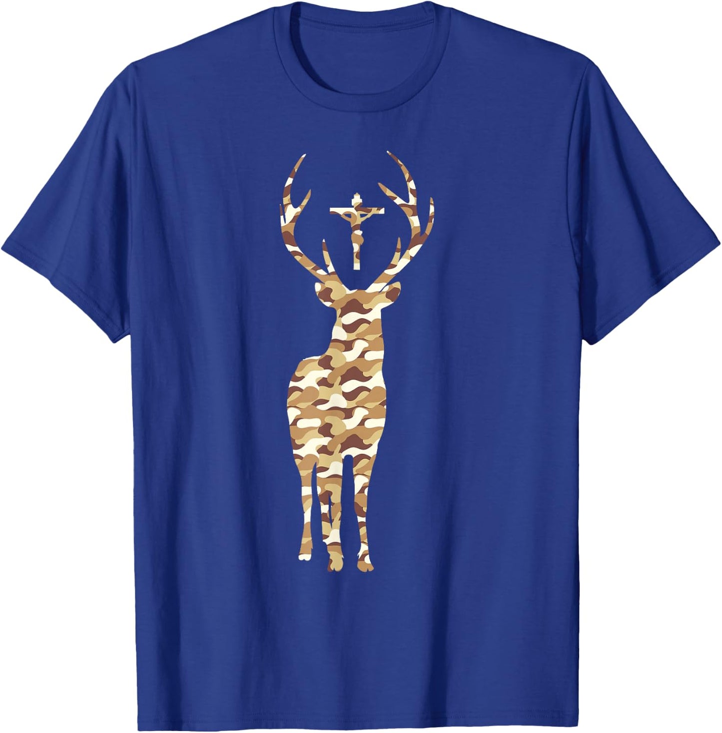 Hubert Hubertus Patron Saint of the Hunter Deer Camo Men Gift T-Shirt - T-Shirt | Royal