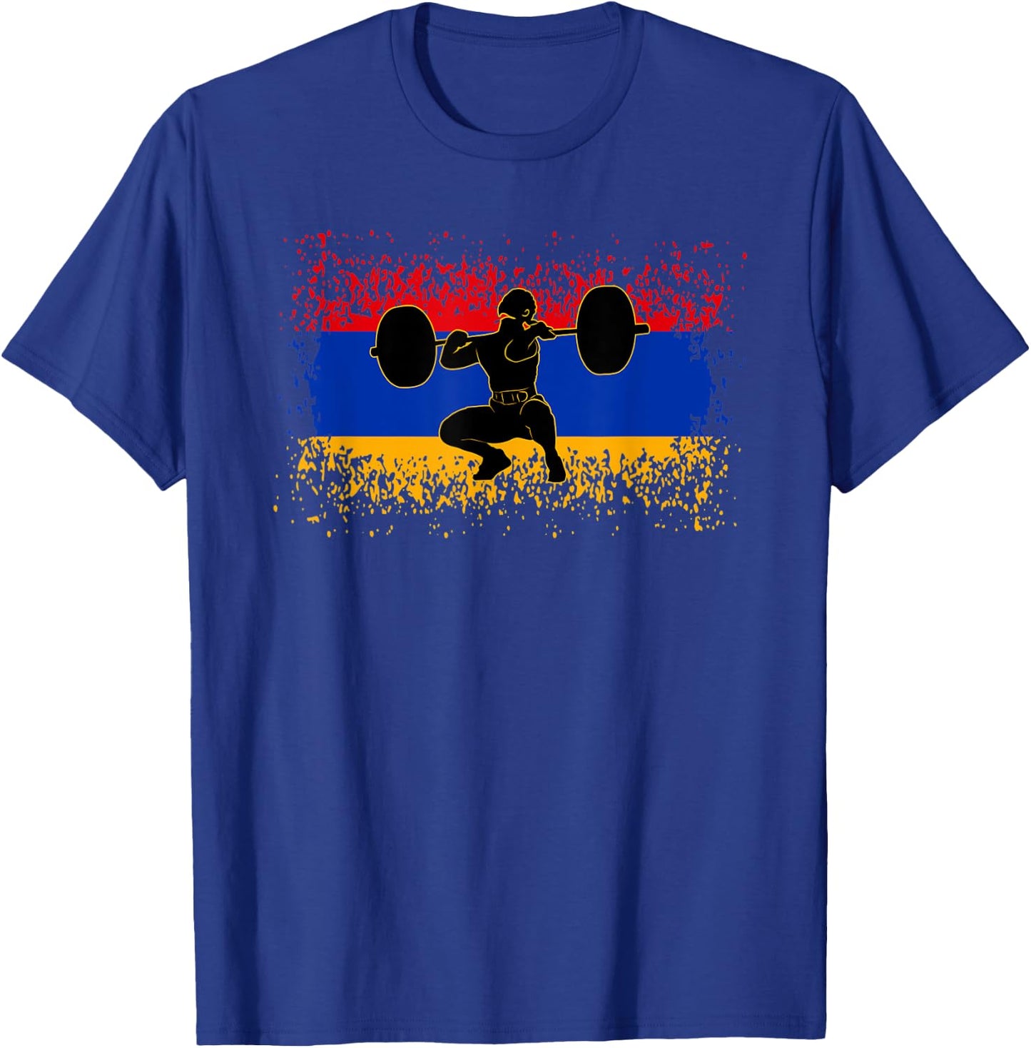 Weightlifting Men Armenia Flag Gym Competitive Workout T-Shirt - T-Shirt | Royal