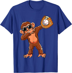 Cute Dabbing Monkey Lovers Dab Baseball Girls Boys Gifts T-Shirt - T-Shirt | Royal