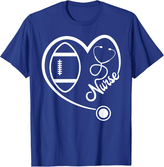 Nurse Football Fan Gift RN CNA LPN T-Shirt - T-Shirt | Royal