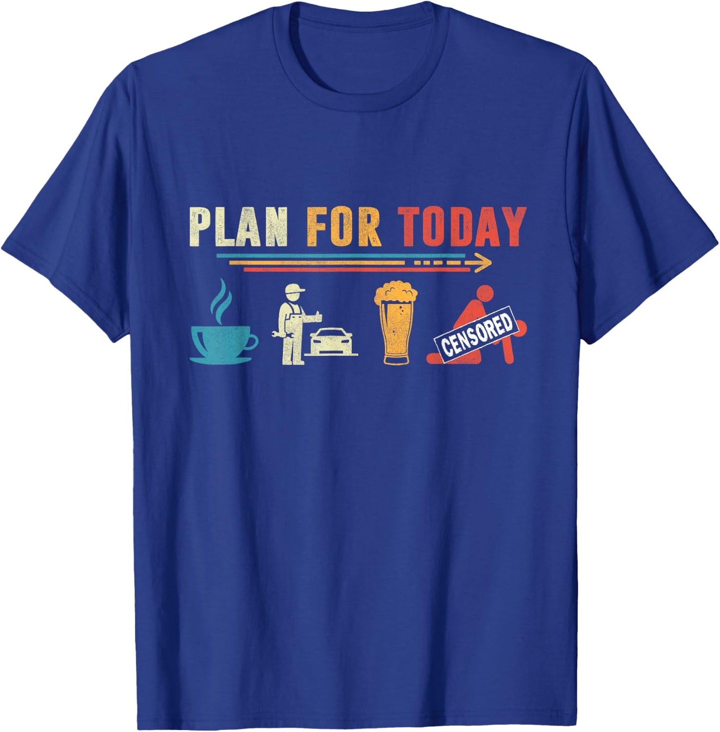 Mechanic Plan For Today Men Vintage T-Shirt - T-Shirt | Royal
