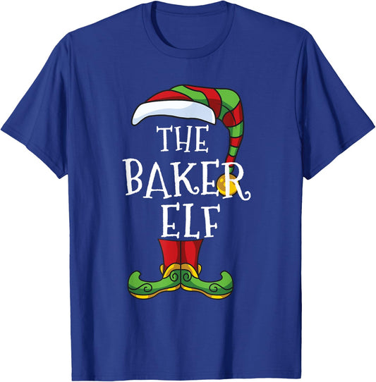Baker Elf Family Matching Christmas Funny Baking T-Shirt - T-Shirt | Royal