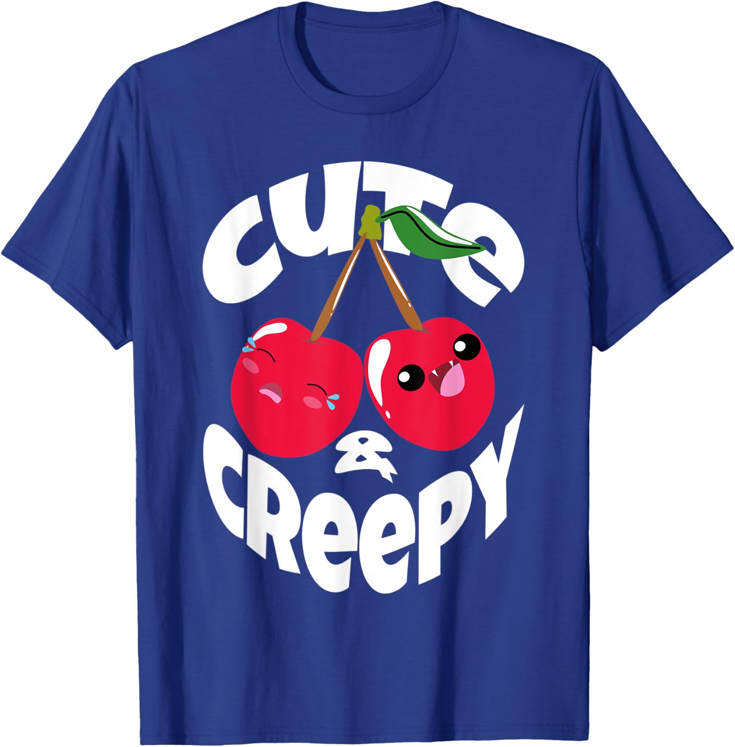Cute and Creepy Kawaii Kids Shirt Vampire Cherry Halloween T-Shirt - T-Shirt | Royal