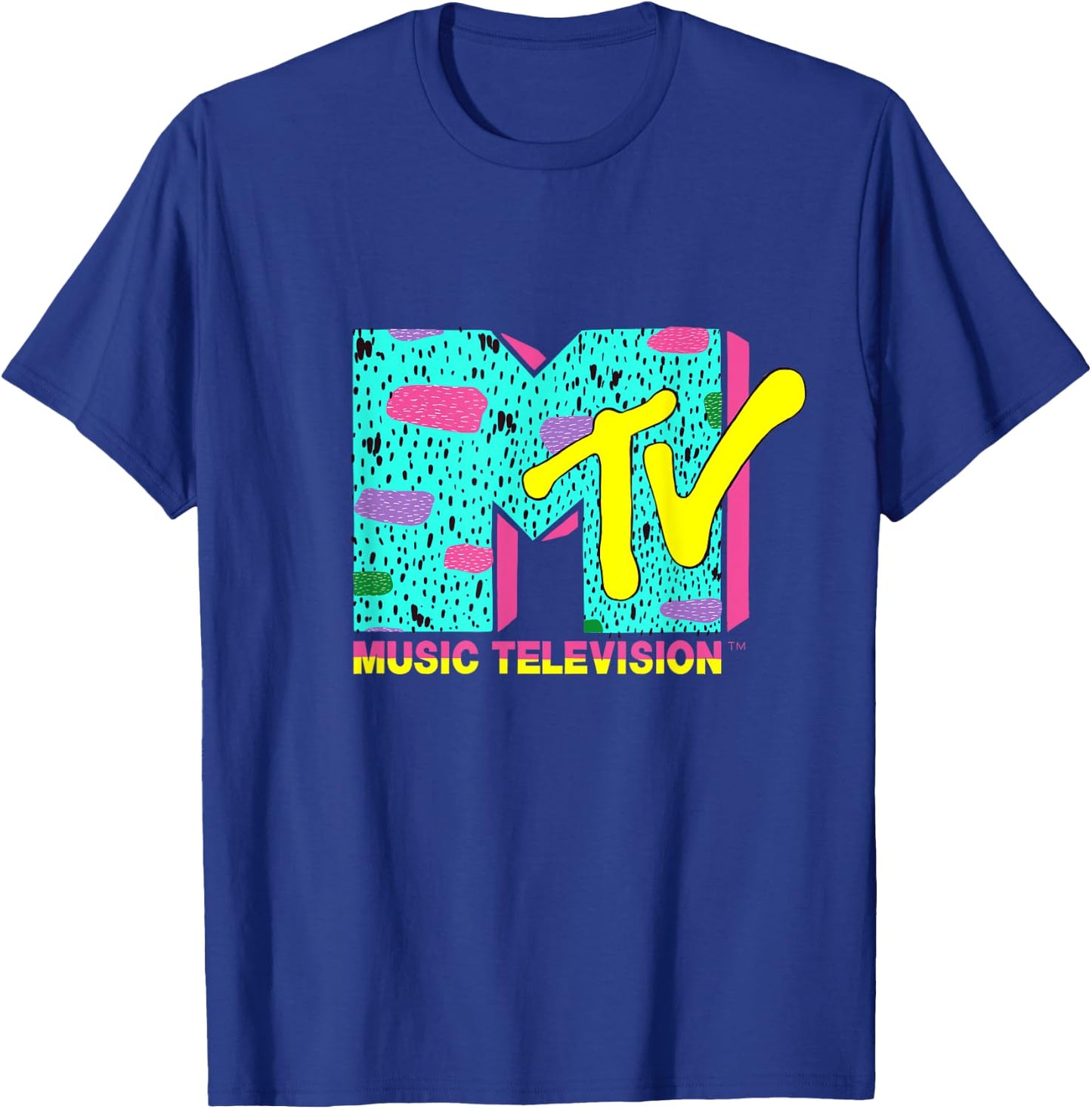 Mademark x MTV - The official MTV Logo with wild colors and a funky design T-Shirt - T-Shirt | Royal