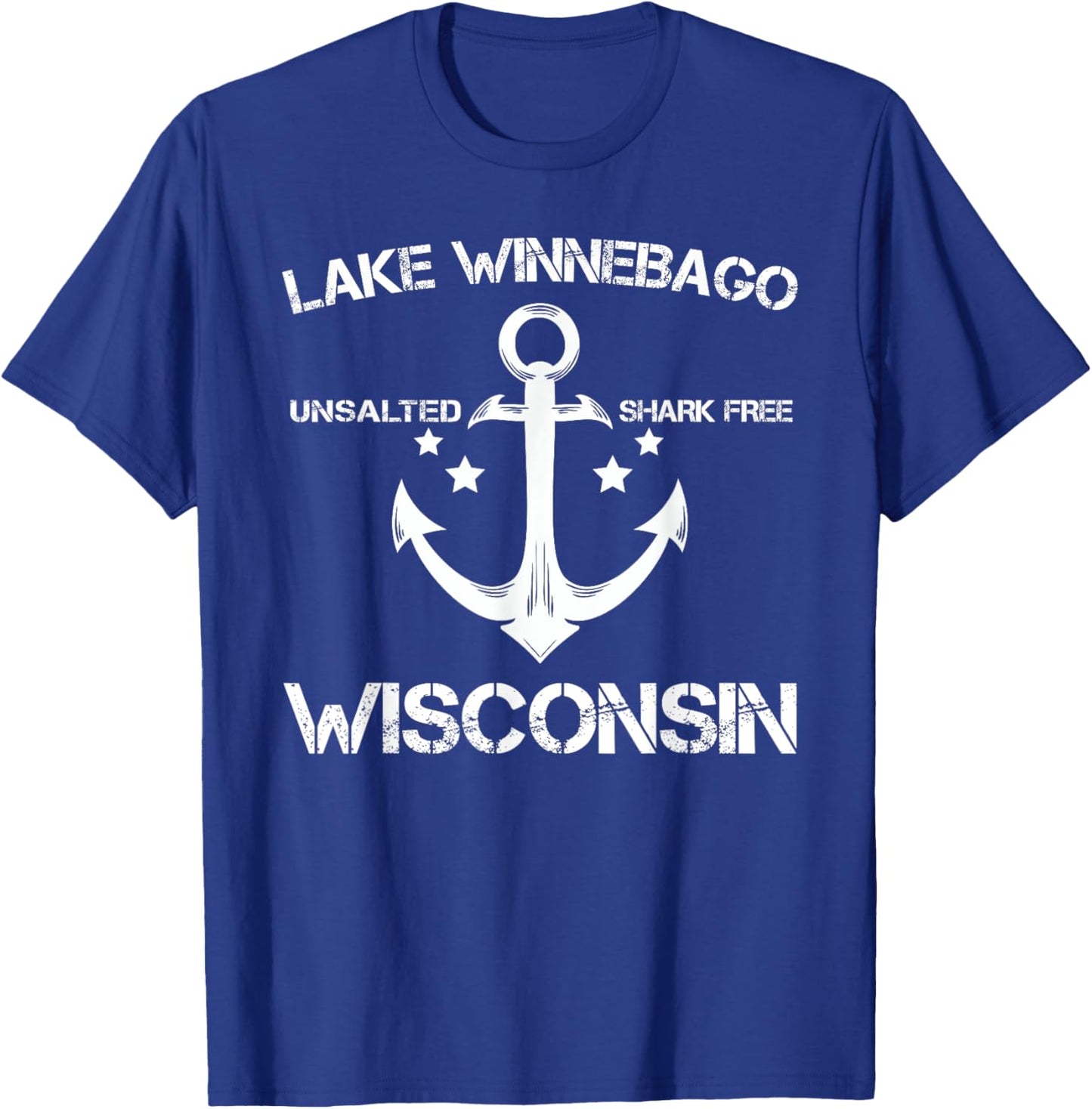LAKE WINNEBAGO WISCONSIN Funny Fishing Camping Summer Gift T-Shirt - T-Shirt | Royal