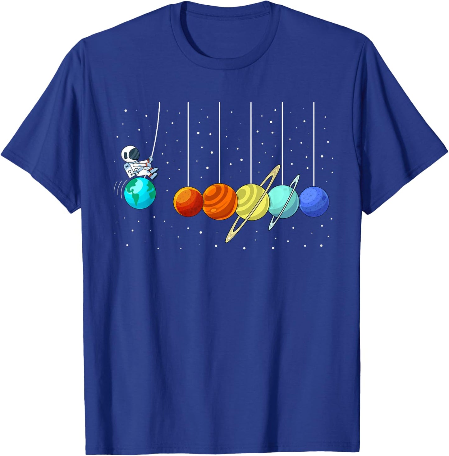 Funny Astronaut Swing Planets Solar System Space science T-Shirt - T-Shirt | Royal