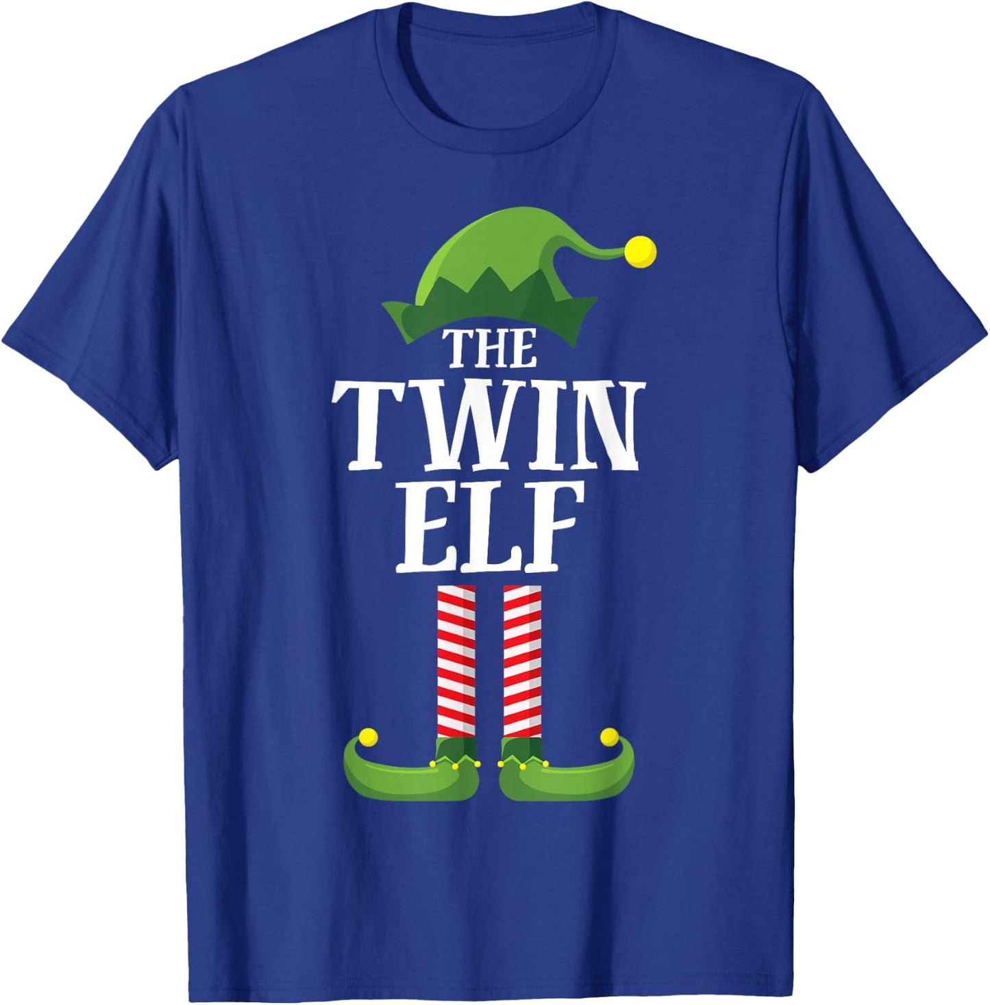 Twin Elf Matching Family Group Funny Christmas Party Pyjamas T-Shirt - T-Shirt | Royal