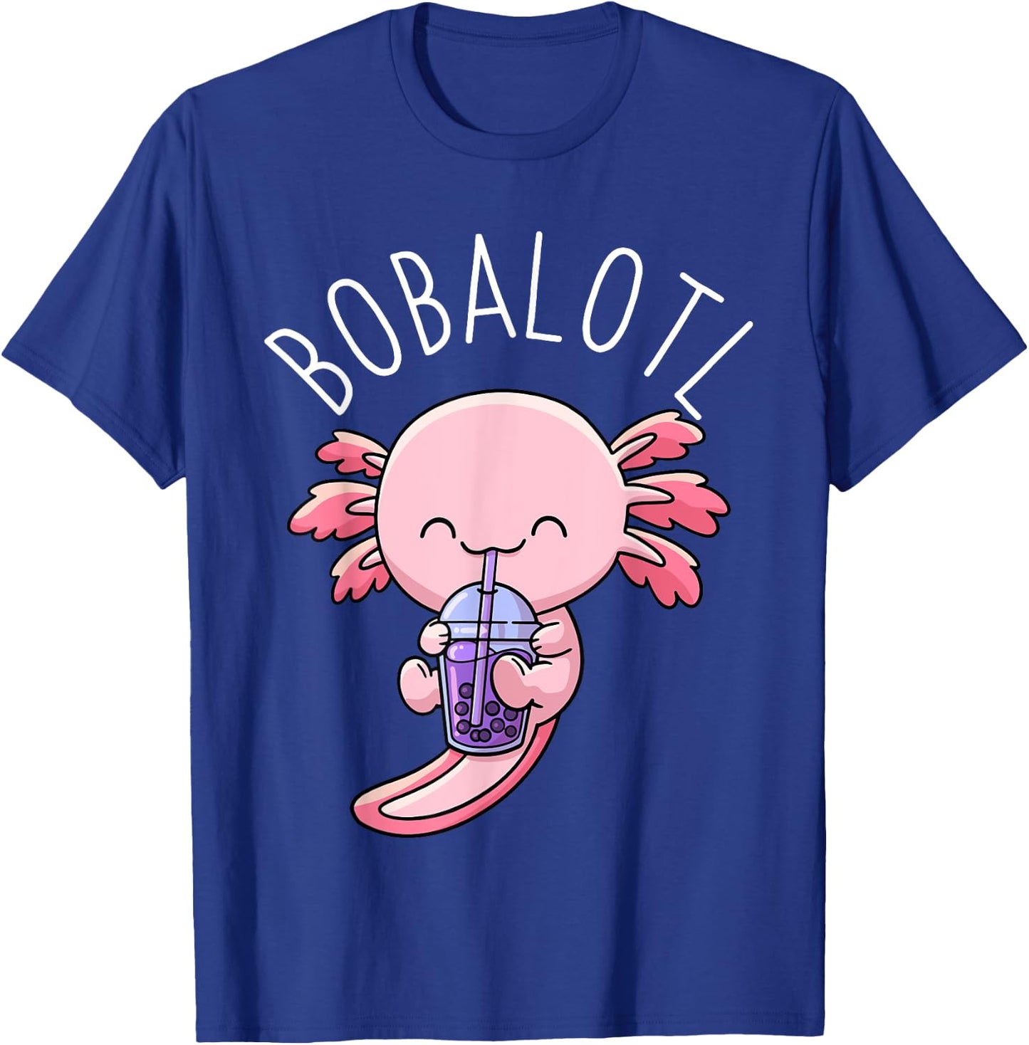 Bobalotl Axolotl Boba Tea Bubble Milk T-Shirt - T-Shirt | Royal