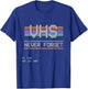 Never Forget VHS VCR Tape Retro Vintage 80s 90s T-Shirt - T-Shirt | Royal
