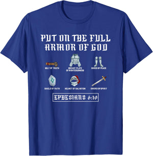 Put On The Full Armor Of God Funny Saying Christian T-Shirt - T-Shirt | Royal