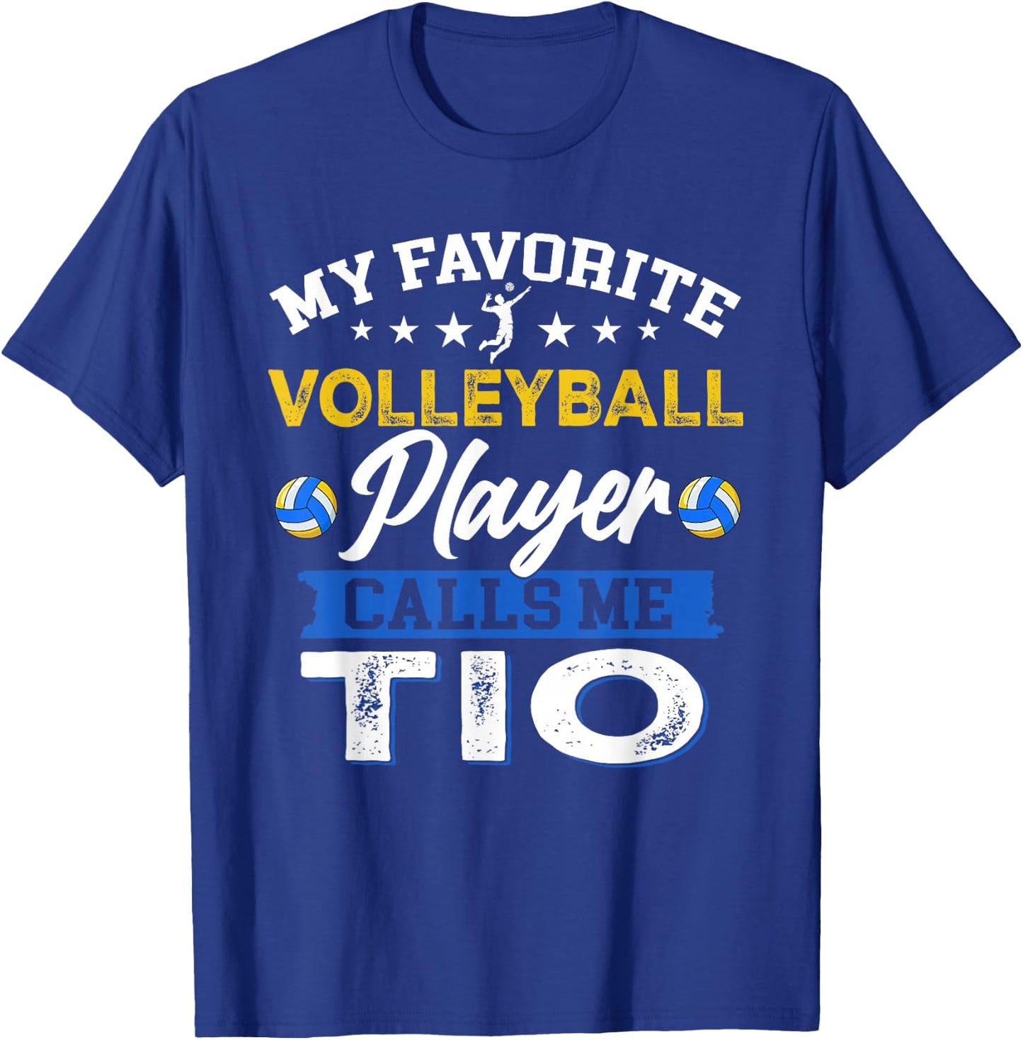 My Favorite Volleyball Player Calls Me TIO USA Flag T-Shirt - T-Shirt | Royal
