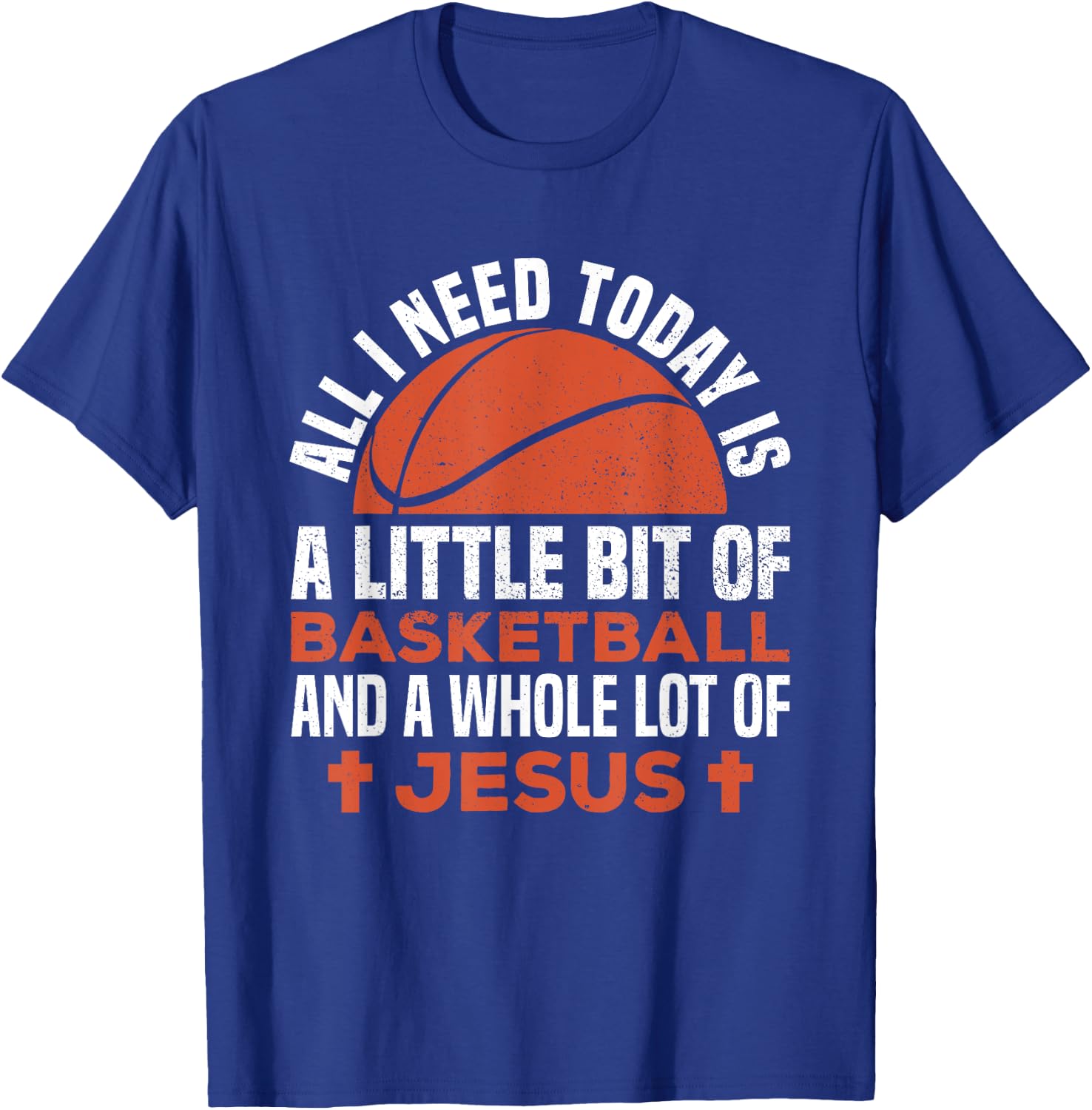 Basketball and Jesus Religious Christian T-Shirt - T-Shirt | Royal