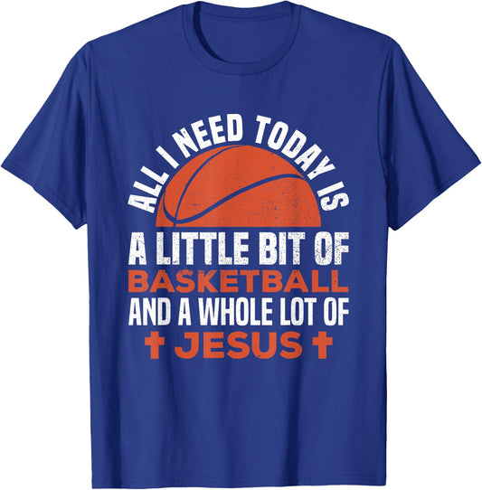 Basketball and Jesus Religious Christian T-Shirt - T-Shirt | Royal