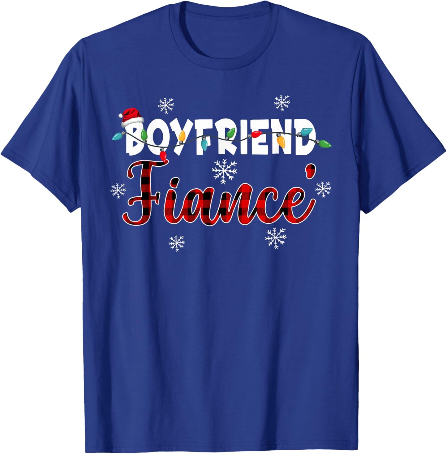 Fiance Engaged Xmas Matching Couples Christmas Pajamas T-Shirt - T-Shirt | Royal