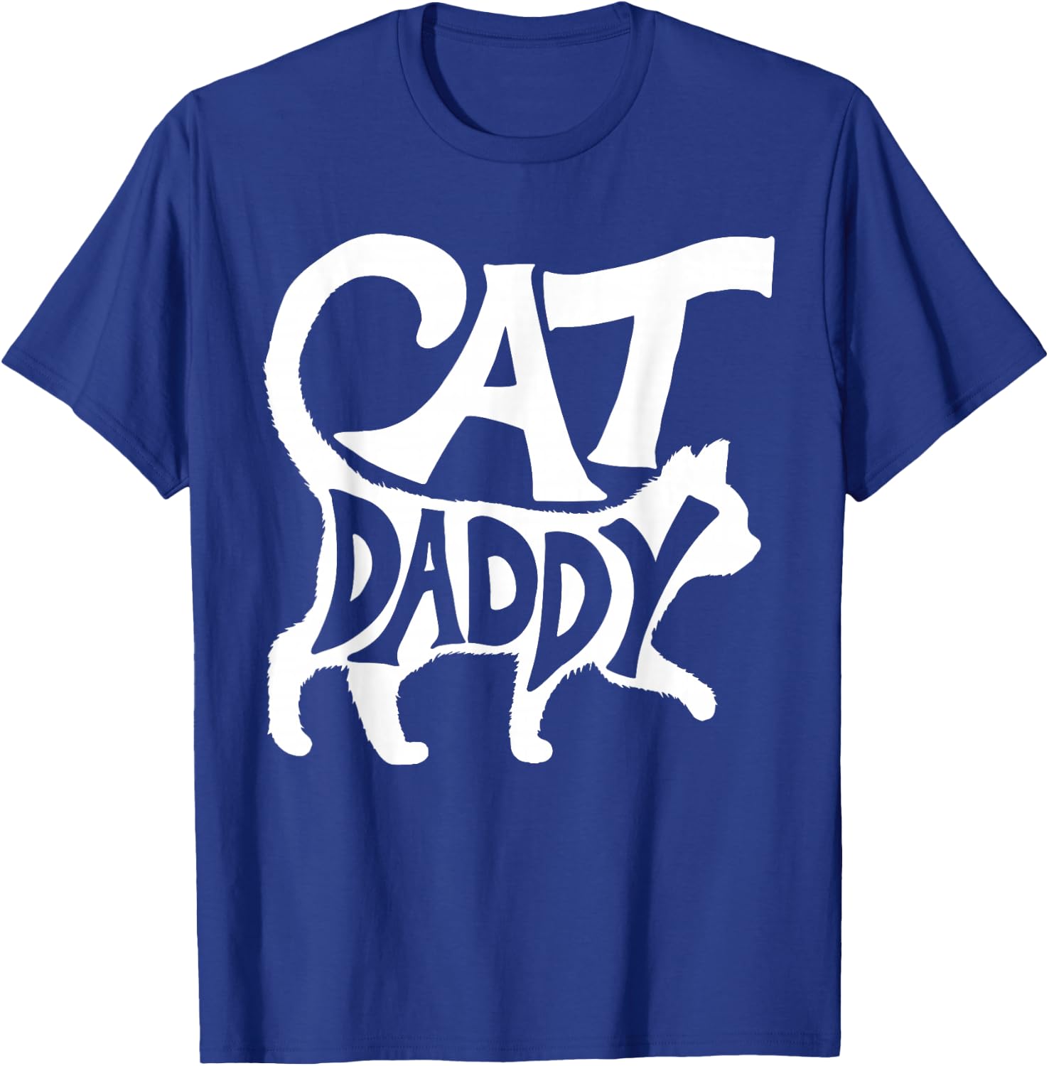 Cat Daddy Funny Cat Dad Simple Minimalist Lettering Men Women Girls Kids T-Shirt - T-Shirt | Royal